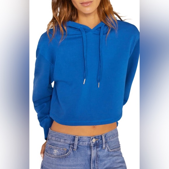 Favorite Daughter Tops - Favorite Daughter The Cropped Hoodie Skydiver Blue Size Medium